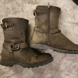 Ugg 8 australia brown grandle leather moto boots